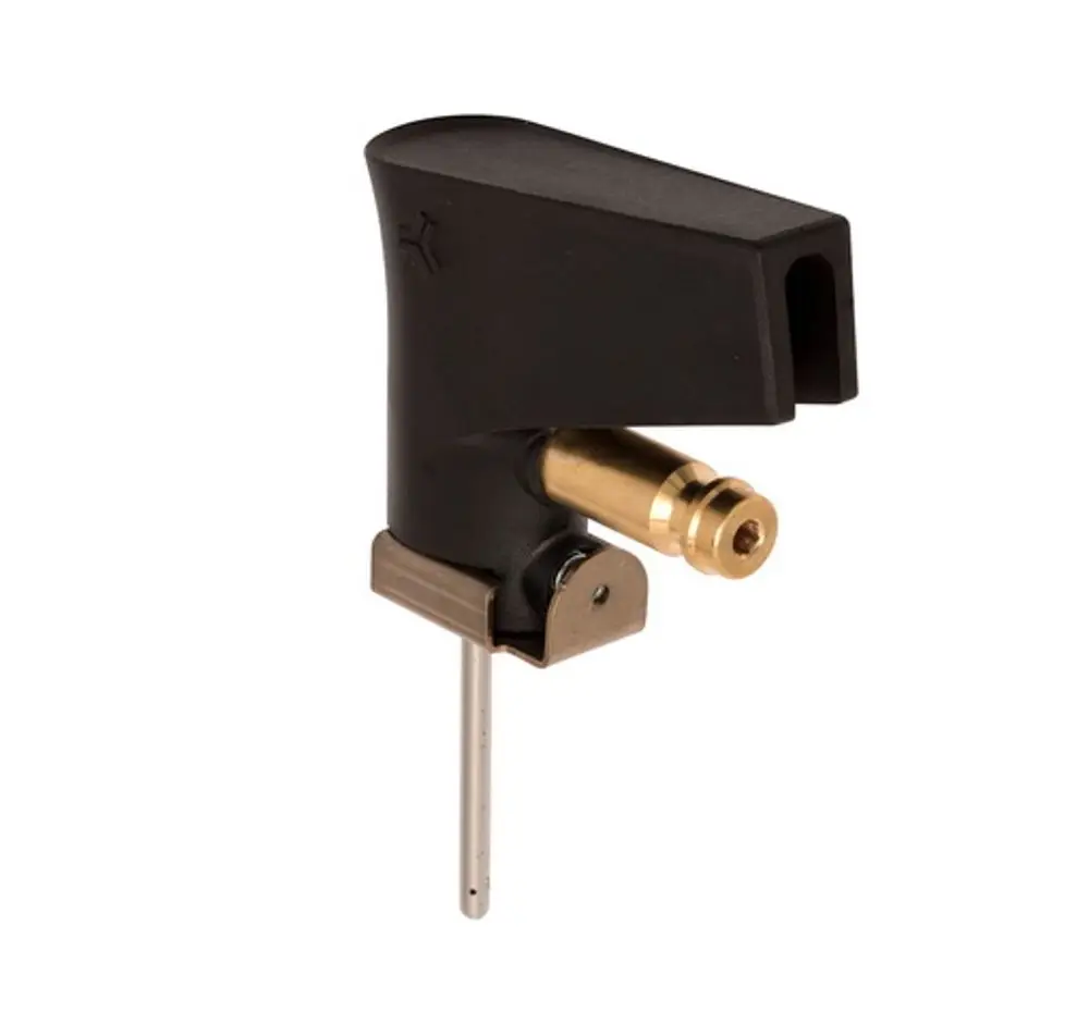 Sicherheitsdrucksonde von IMI Hydronic Engineering mit schwarzem Griff und Metallanschluss, geeignet für die Verwendung mit Messschläuchen.